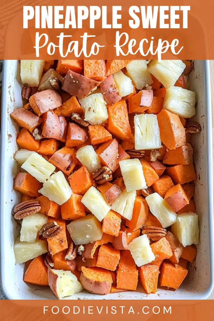 pineapple sweet potato recipe in rectangular dish