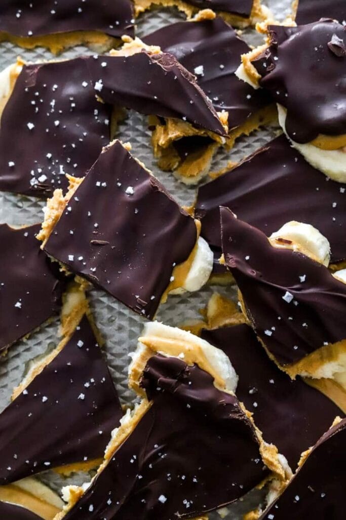 chocolate banana bark on cooling rack