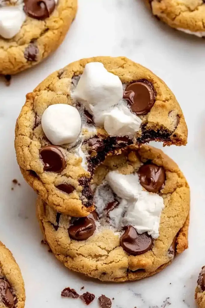 two cookies with marshmallow