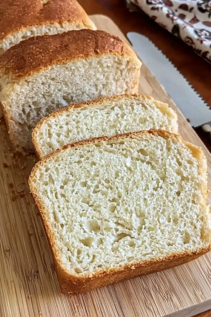 slices of cpttage bread place on wooden table
