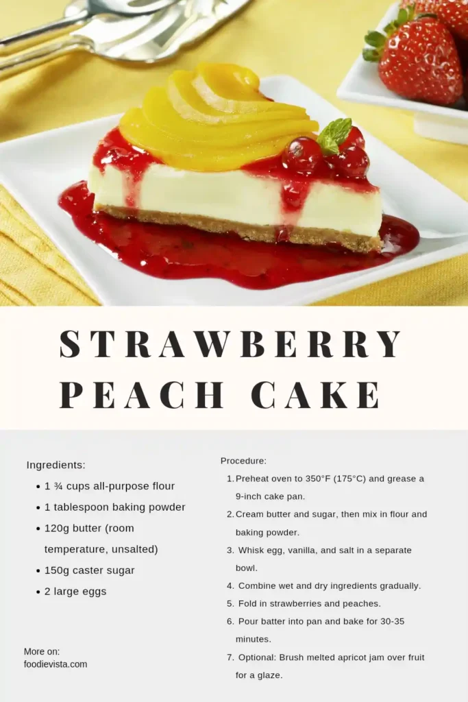 Strawberry and peach cake Cake's Ingredients and instructions 