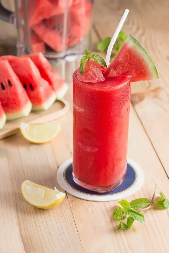 apple watermelon smoothie in glass