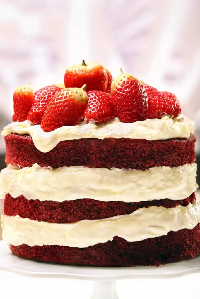 strawberry red velvet cake