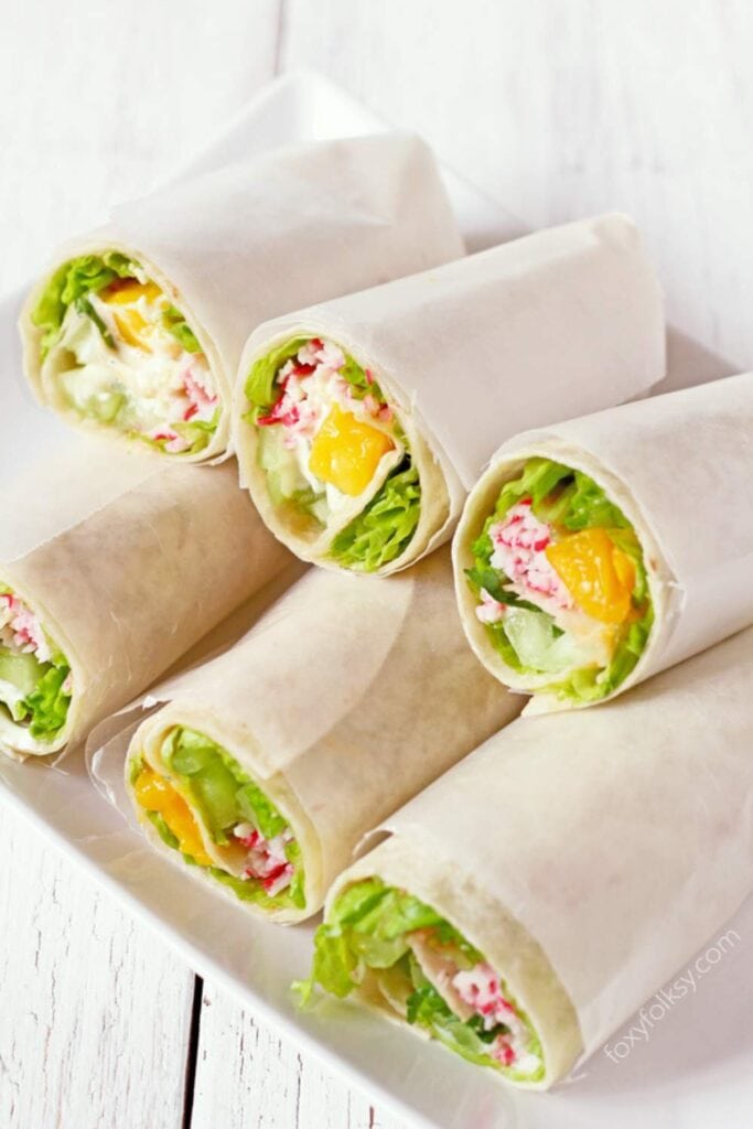 A fresh California roll wrap 