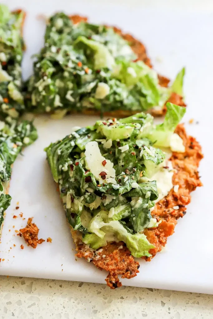 High Protein Chicken Caesar Salad Pizza Recipe