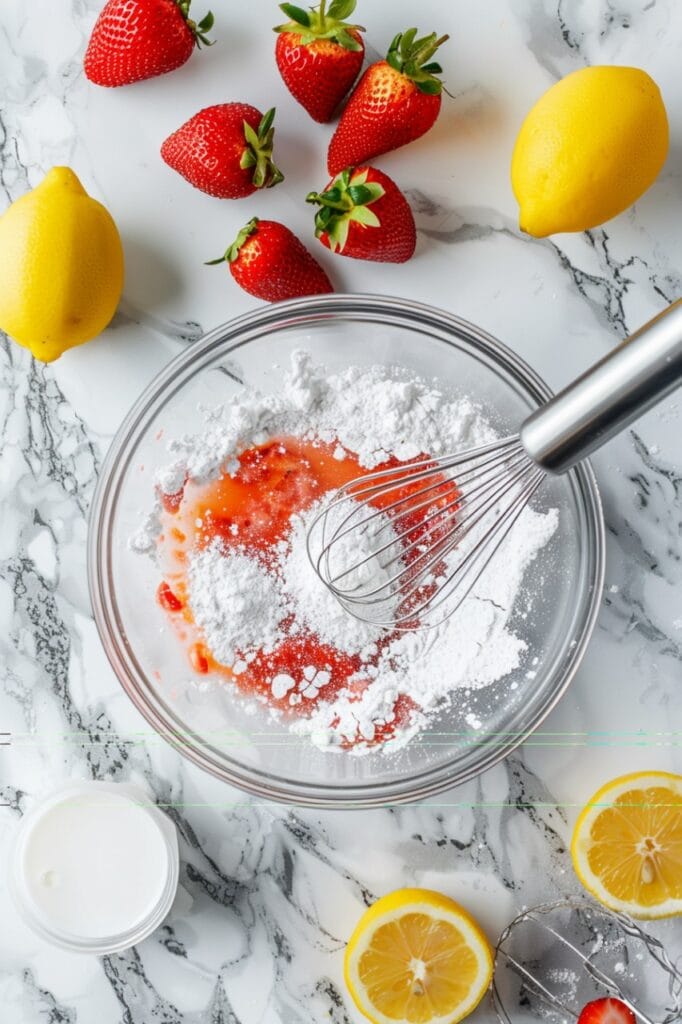 making strawberry lemon cheese icing