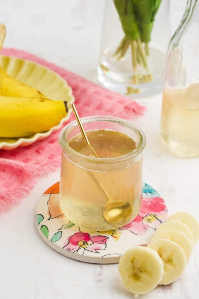 banana syrup in jar