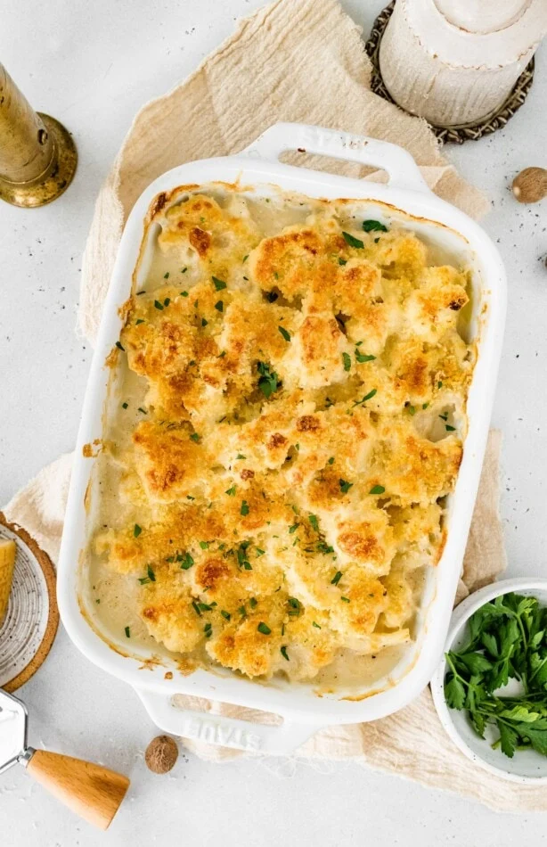 Cauliflower Gratin in dish