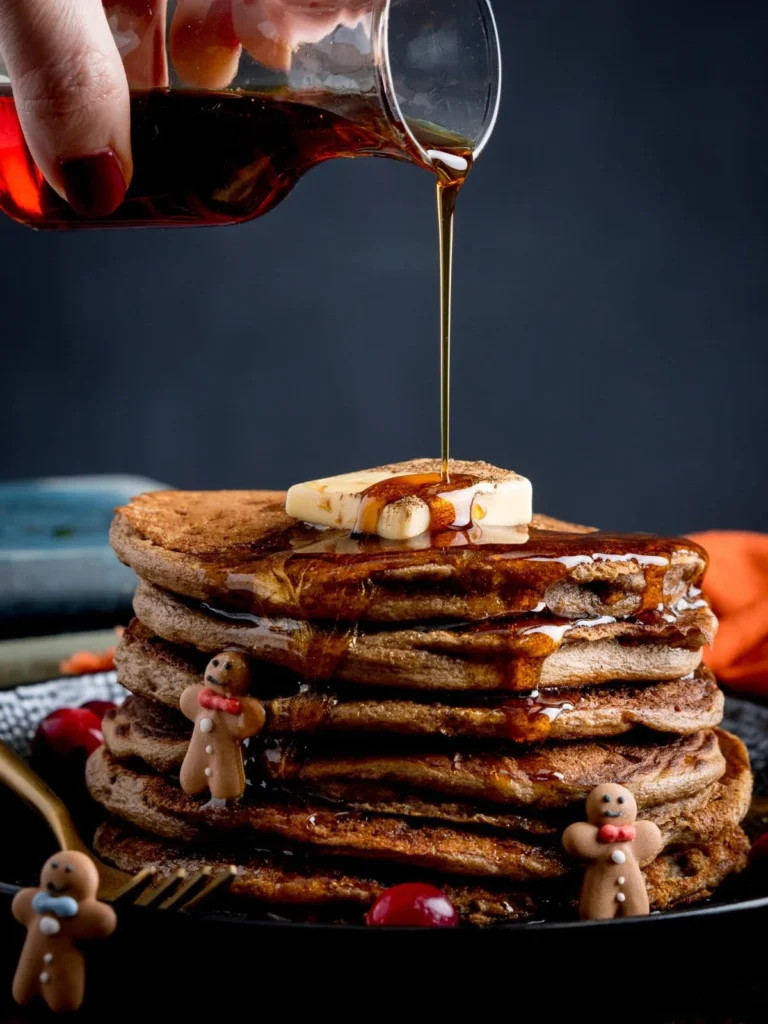 stack of Christmas Gingerbread Pancakes