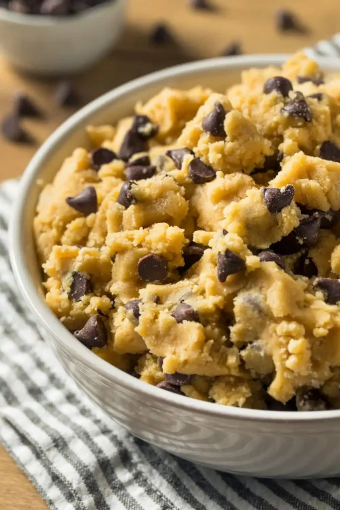 healthy cookie dough  in bowl