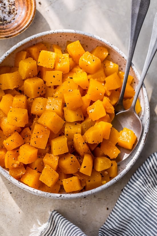 Maple Roasted Butternut Squash in plate