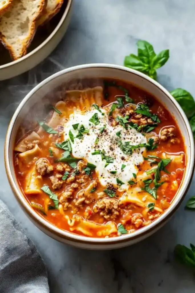 bowl of lasagna soup