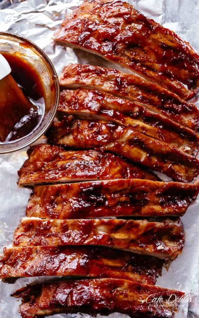 top view of Slow Cooker Barbecue Ribs