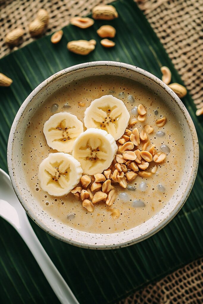 Vegan Vietnamese Sweet Soup Dessert in bowl with spoon