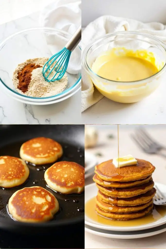 Pumpkin Oatmeal Pancakes Baby step by step instructions 