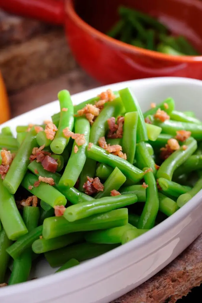 Sweet and Sour Green Beans no Bacon in dish