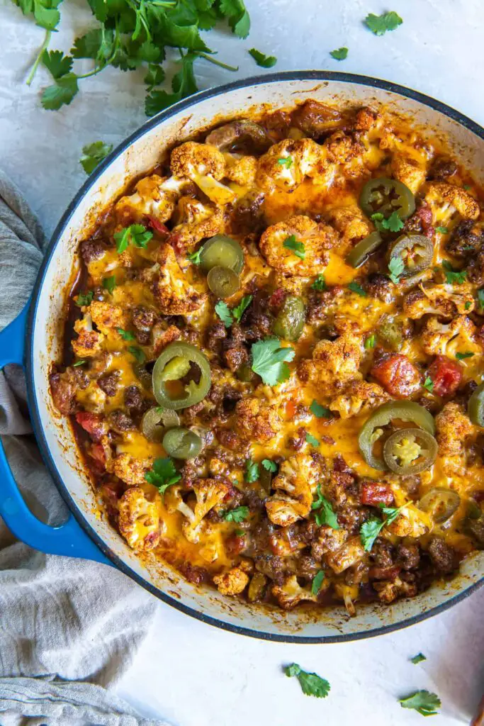 Cauliflower Beef Taco Skillet