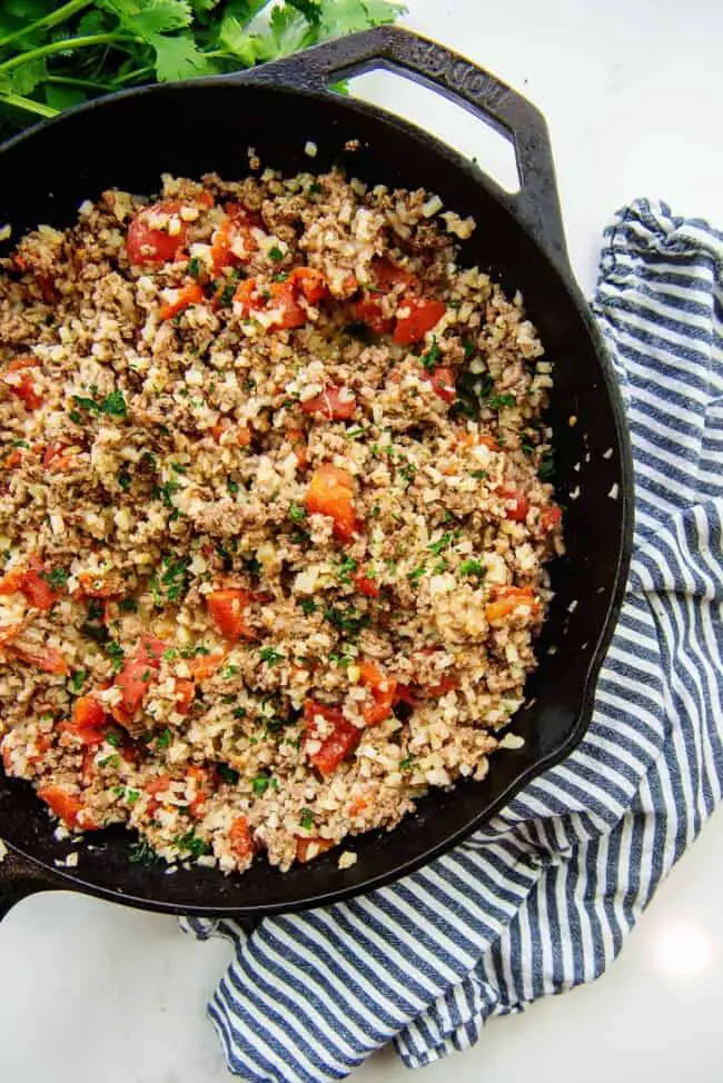 Italian Cauliflower Rice Skillet