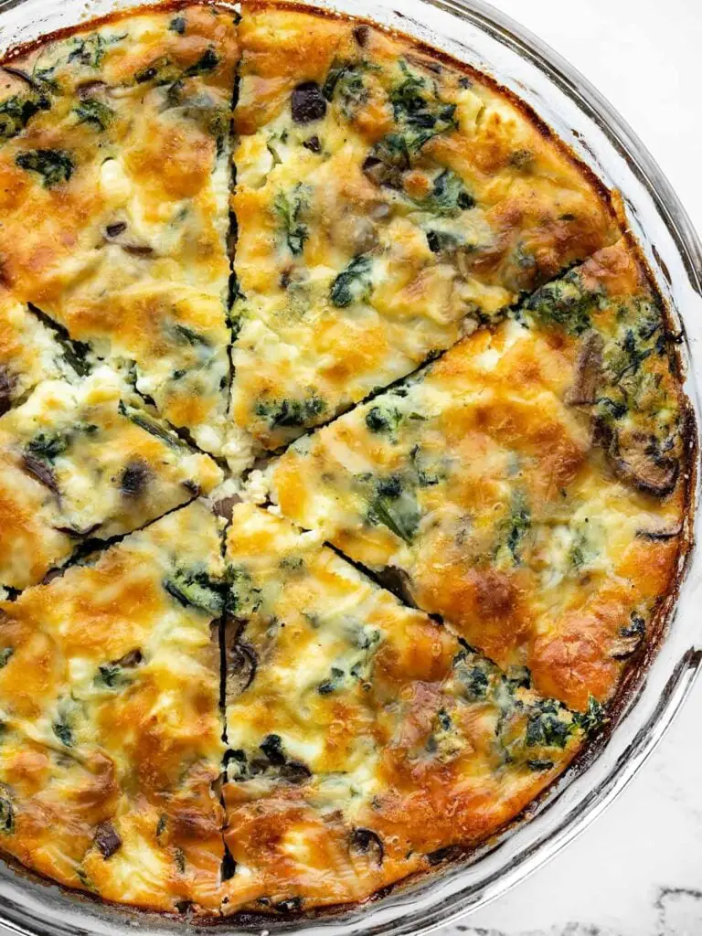 Spinach and Mushroom Crustless Quiche