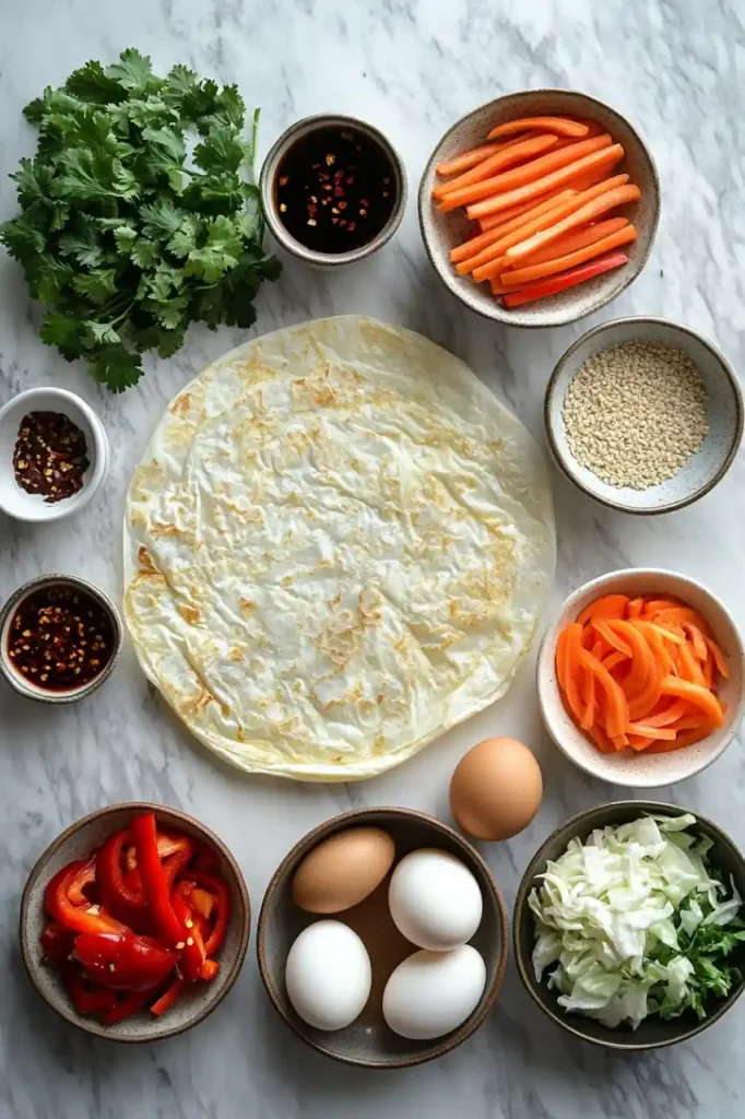 Rice Paper Omelette Ingredients