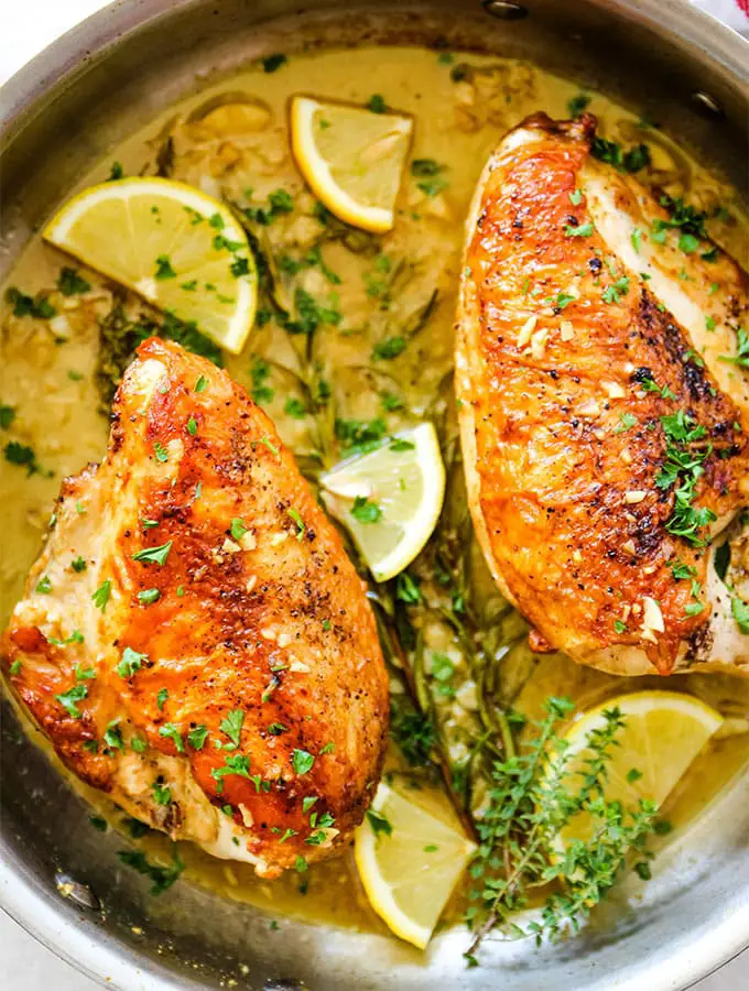 Crispy Chicken In White Wine Pan Sauce