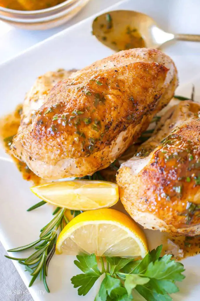 Juicy Pan Roasted Bone-in Split Chicken Breasts