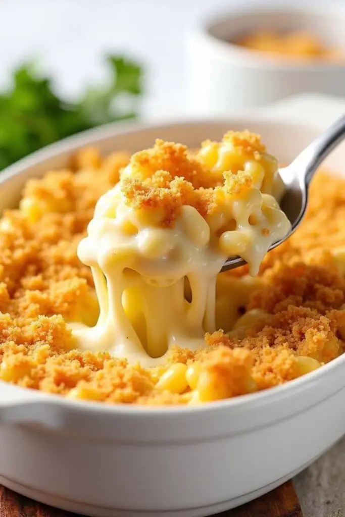 macaroni and cheese in dish 