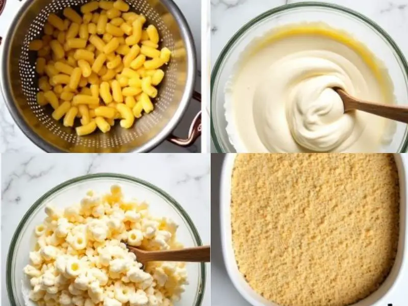 step by step process of making macaroni and cheese