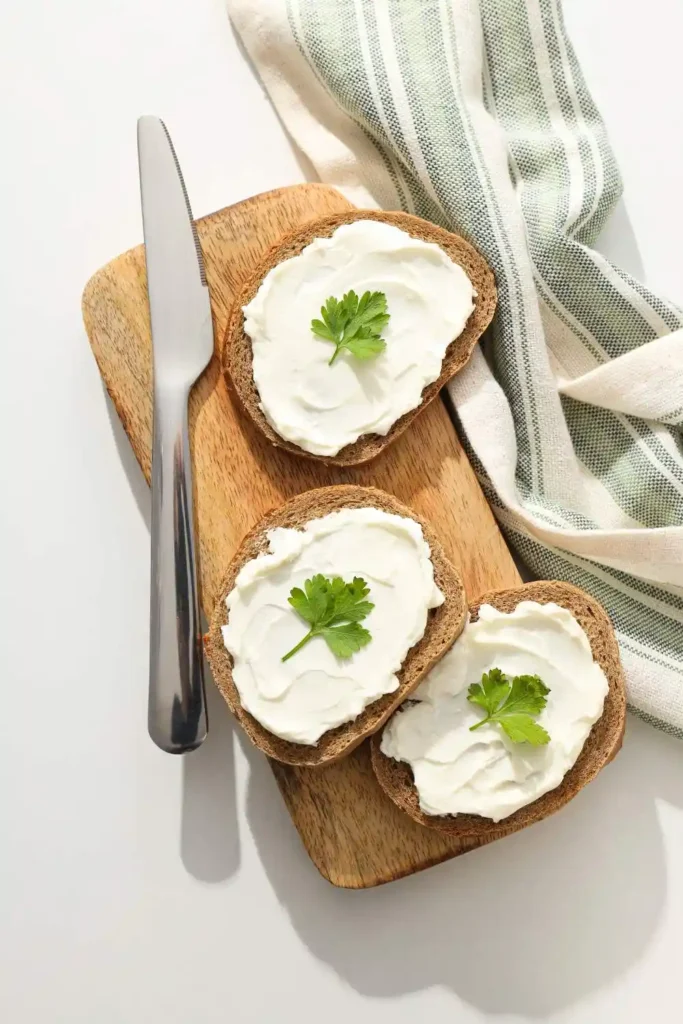 Philadelphia Cream Cheese spreaded on bread