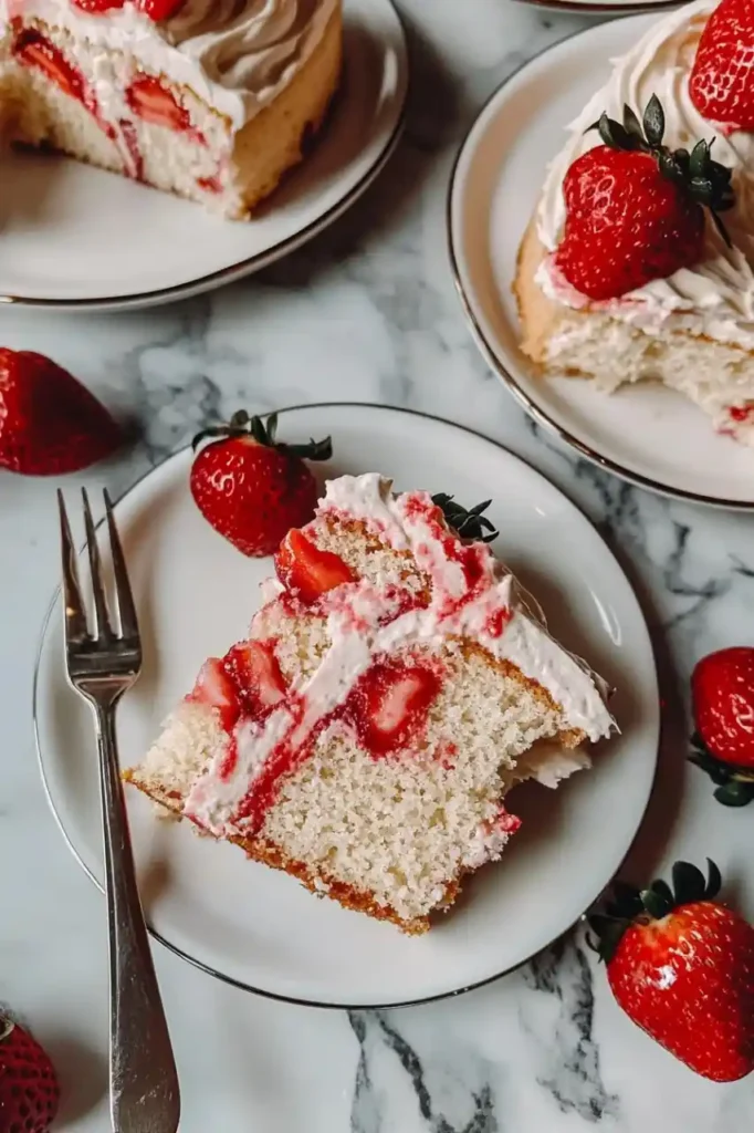 three slices of swirl cake in three plates