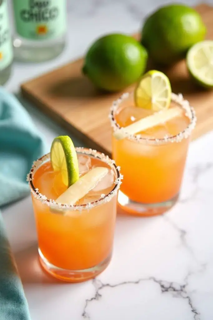 Texas Roadhouse Porch Rocker cocktail in a tall, textured glass with a salted rim