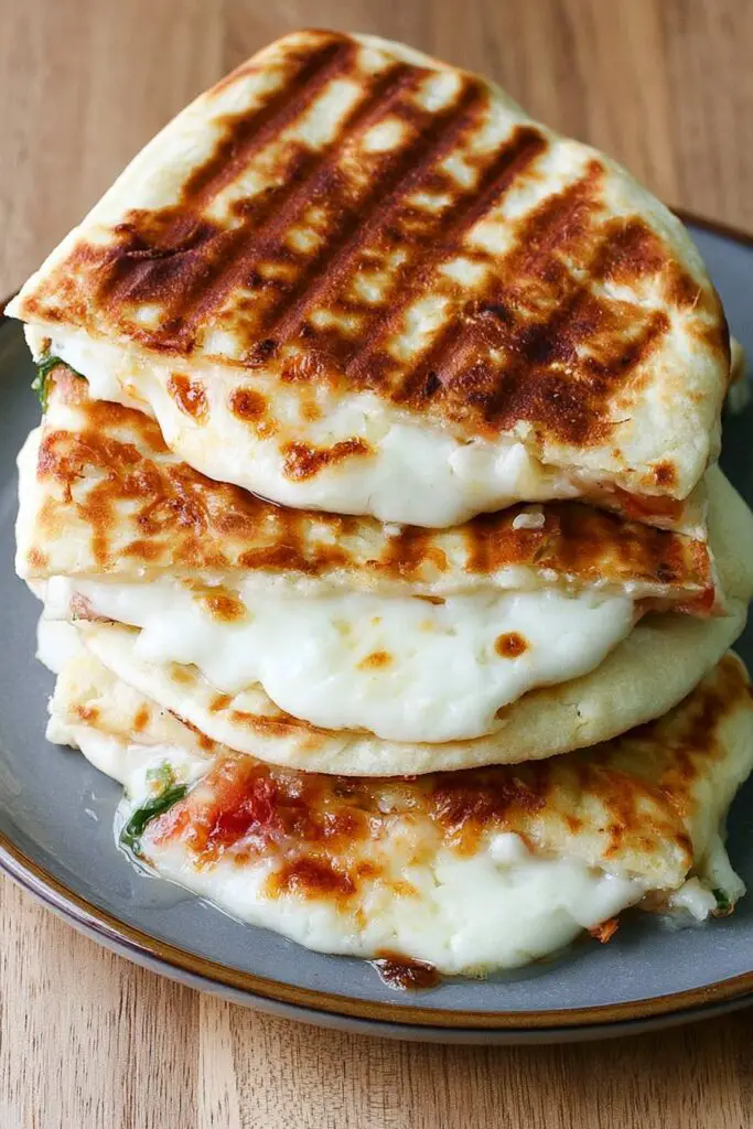 Grilled Flatbread Sandwiches in plate