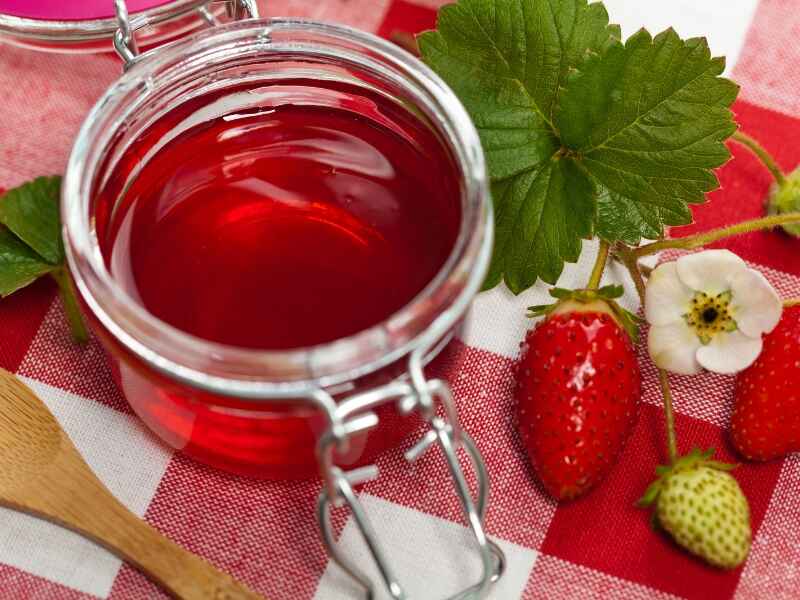 Strawberry peppers jelly in jar