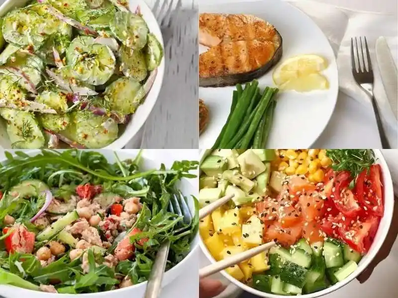 Gluten free summer dinner recipes like salad with pickle, Polk salad.