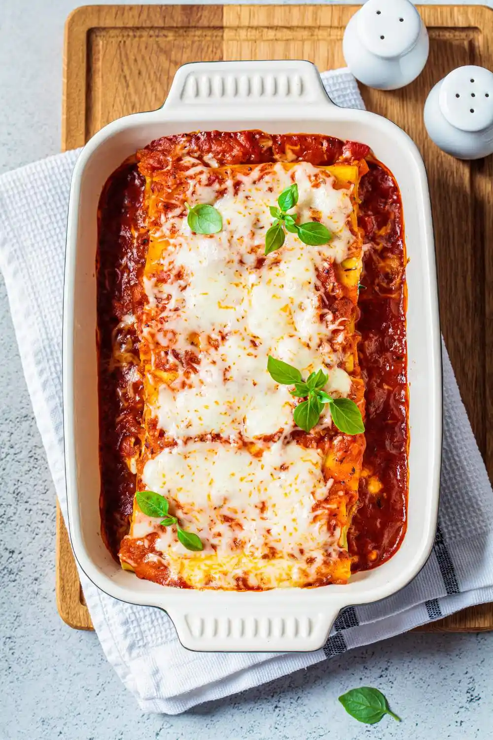 lasagna in rectangular dish