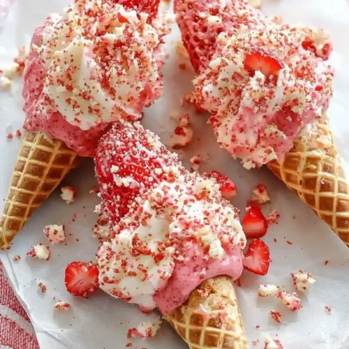 Strawberry Crunch Cheesecake Cones