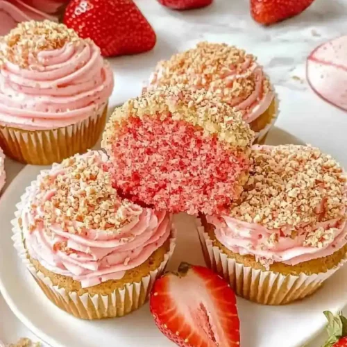 Strawberry Crunch Cupcakes