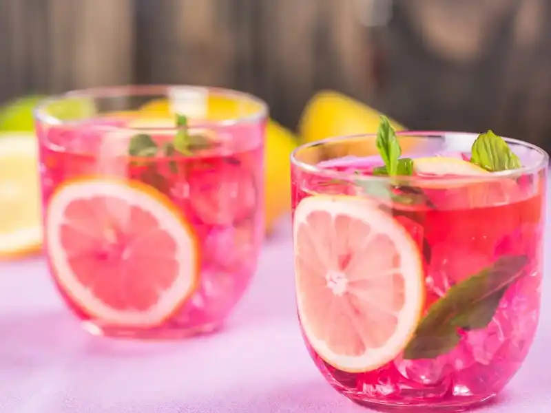 Strawberry lemon drop martini in glass