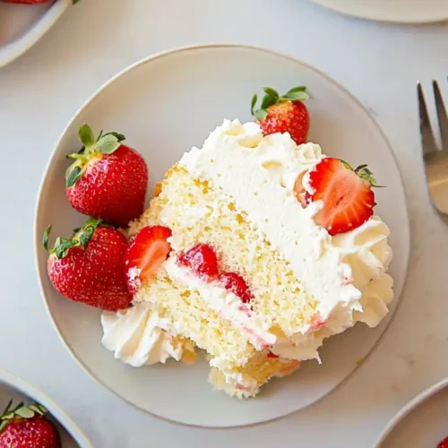 Eggless strawberry shortcake