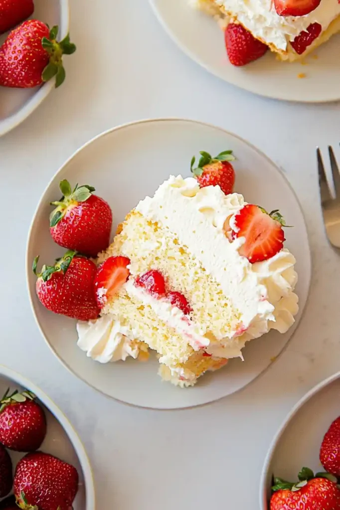 Eggless strawberry shortcake