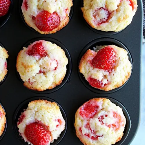 strawberry muffins are under baking