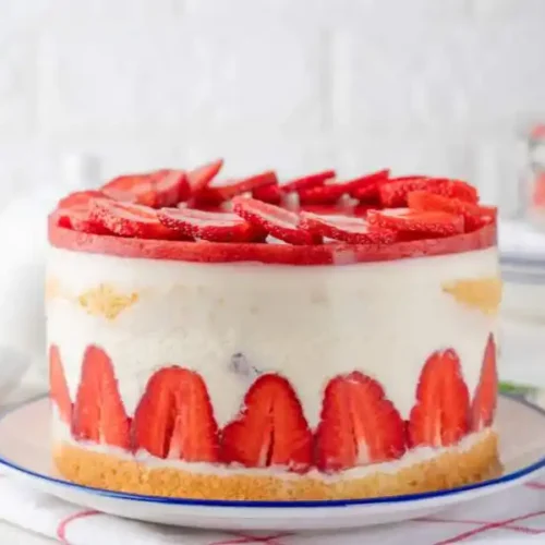 decorated strawberry bavarian cream cake