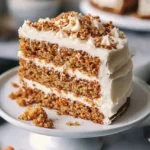 slice of carrot cake in plate