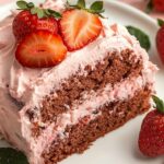 one slice of gluten free strawberry cake