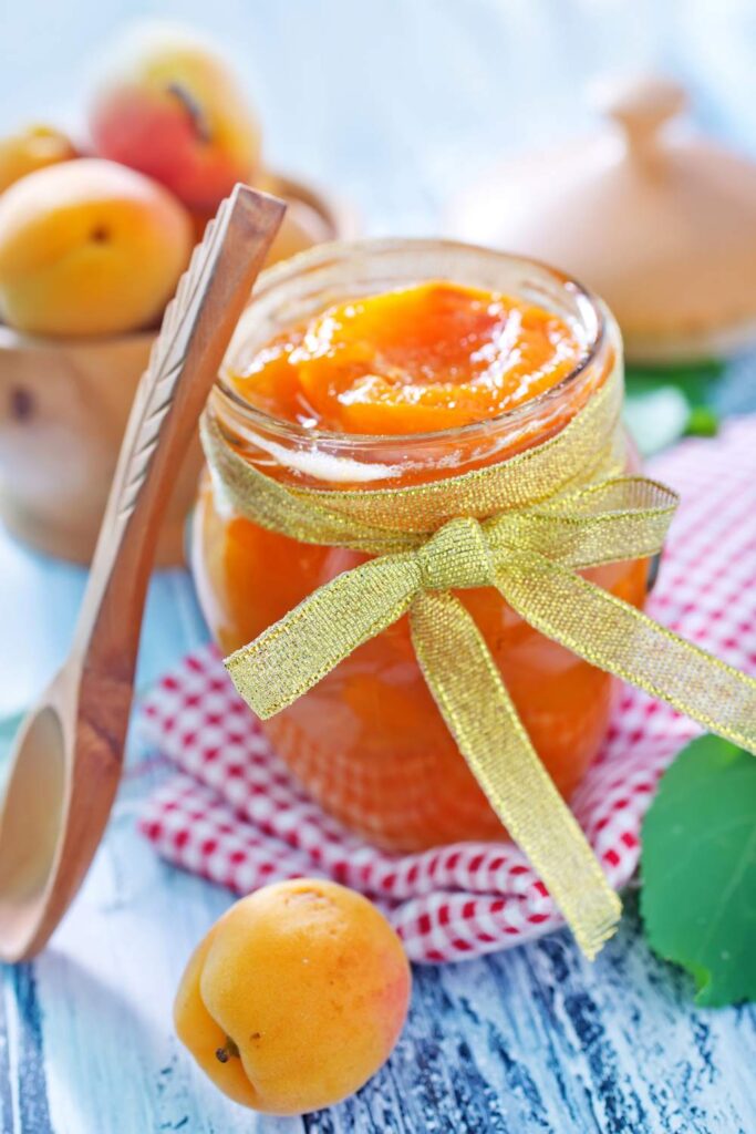 peach butter in jar