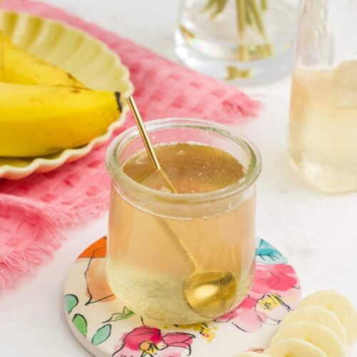 banana syrup in jar