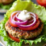 keto turkey burgers with mayonnaise, lettuce
