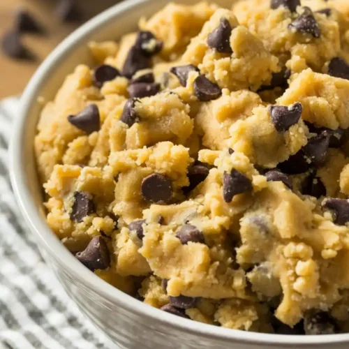 healthy cookie dough in bowl