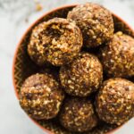 3 Ingredient Peanut Butter Banana Oatmeal Balls in bowl