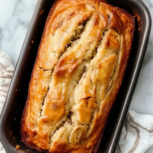 Banana Mochi Bread Loaf after bake